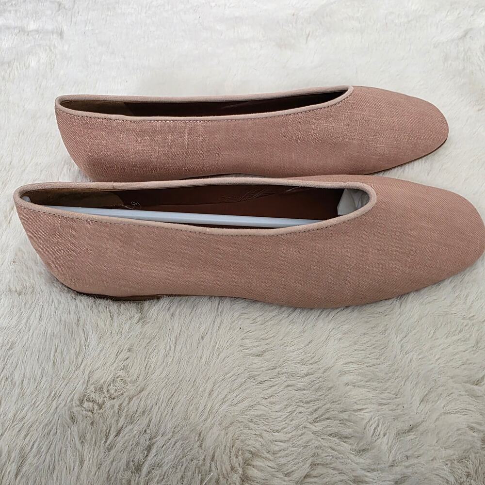 NWT Le Monde Beryl Beige Linen Regency Slipper Ballet Flats EU 39 US 8.5-9